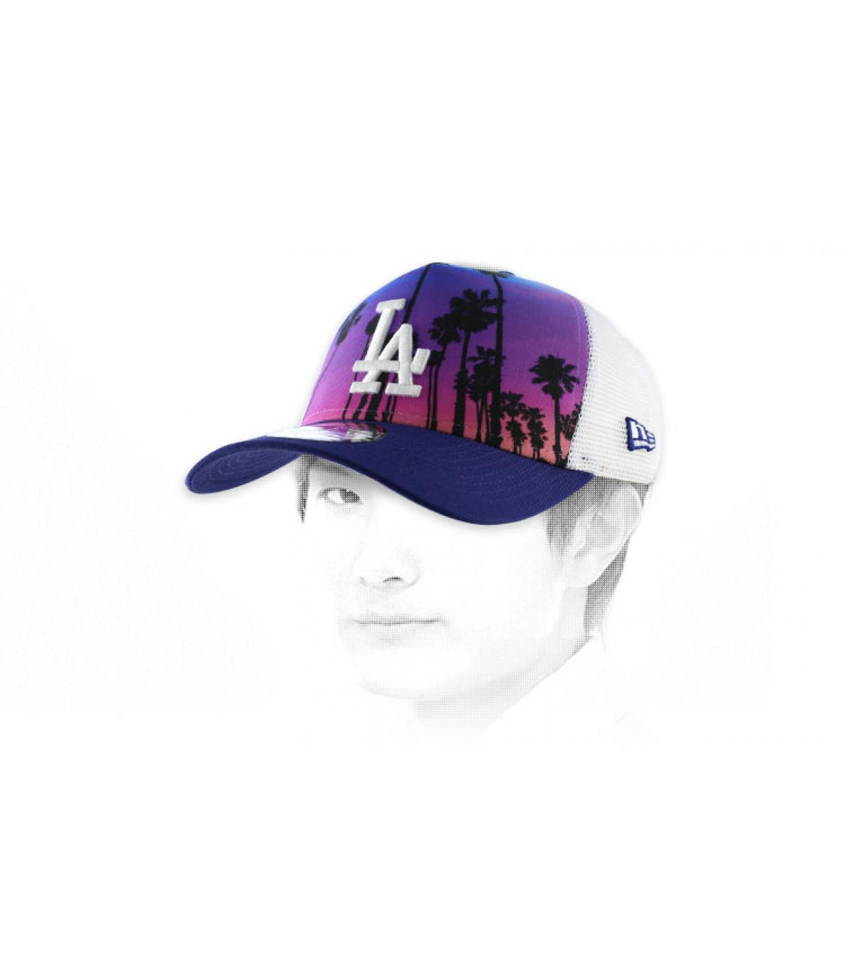 Trucker Cap LA Palmen Trucker LA West Coast print navy pink